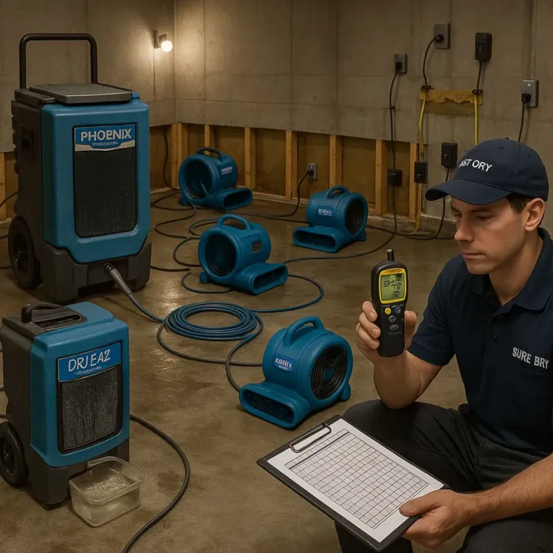 Structural Drying and Dehumidification process in Belleville, NJ